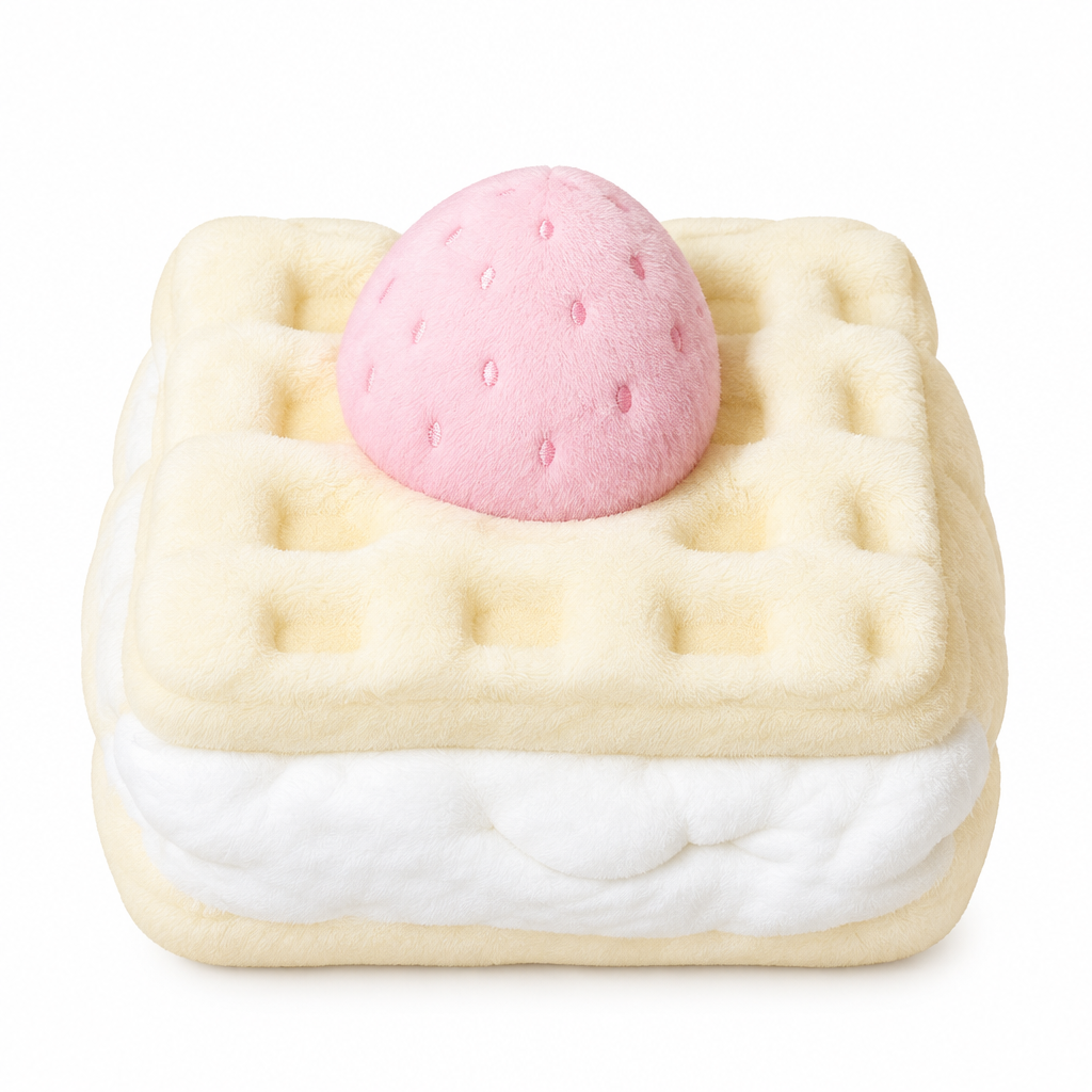 Squishy peluche  sandwich gaufre à la fraise jouet anti-stress squishyverse