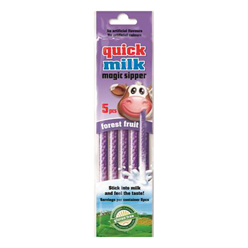 Quick Milk Magic Sipper, pailles aromatisées fruits des bois, 5 unités