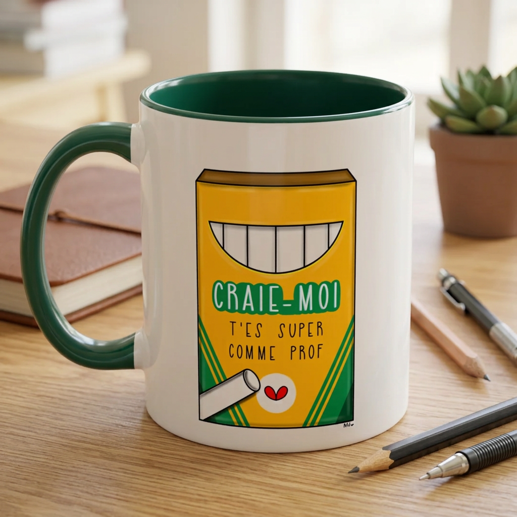 Tasse « Craie-moi, t’es super comme prof » – Sardine Studio