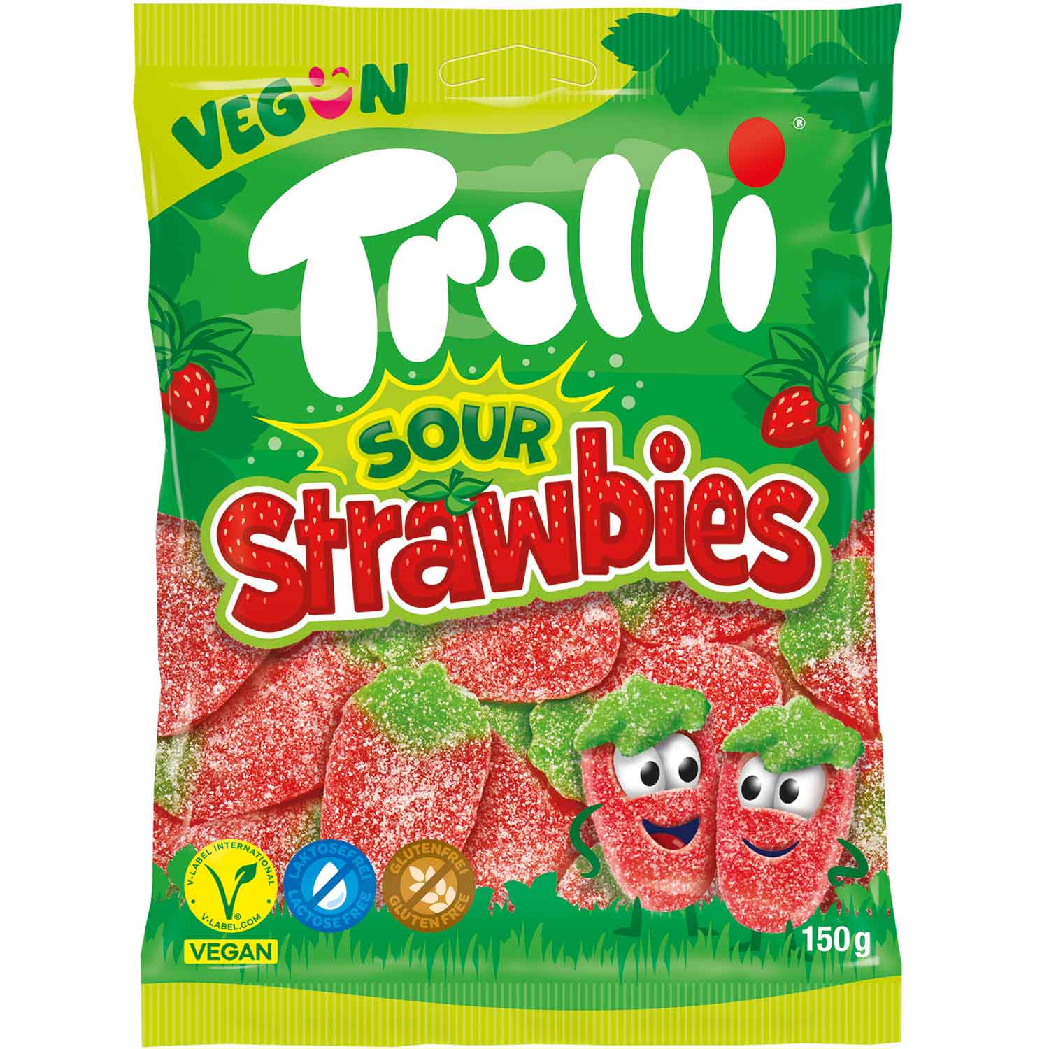 Trolli Sour Strawbies Vegan 150g – Fraises Acidulées