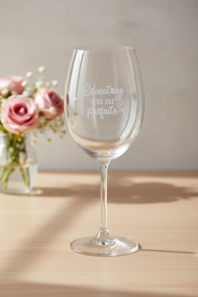 Verre Éducatrice - texte visible